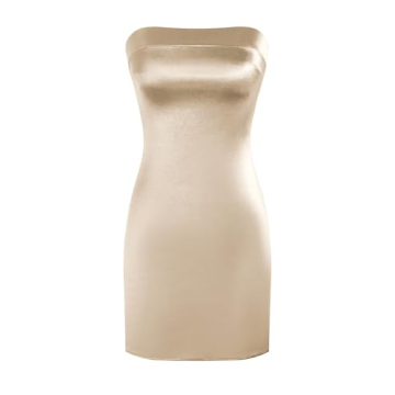 ZAFUL Women's Tube Satin Mini Dress - Backless Cocktail Elegance