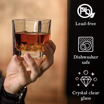 Kemstood Whiskey Glass Set for Men | Stylish & Durable