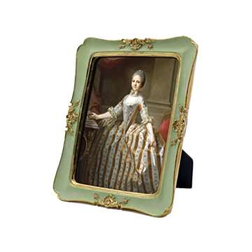 SYLVIA'S SHOP Vintage 4x6 Picture Frame, Antique Ornate Photo Frame, Table Top Display and Wall Hang...