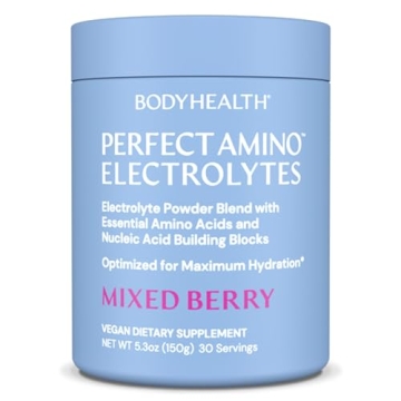BodyHealth PerfectAmino Electrolytes Powder No Sugar, Keto Sugar Free Fasting Electrolytes Drink Mix...