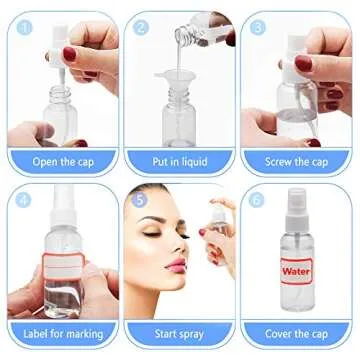 Mini Spray Bottles - Refillable Travel Spritzers for Liquids