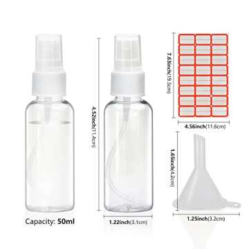 Mini Spray Bottles - Refillable Travel Spritzers for Liquids