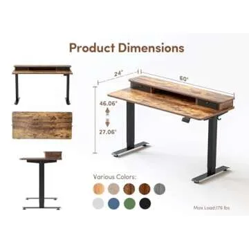 BANTI Adjustable 60x24 Inch Electric Standing Desk