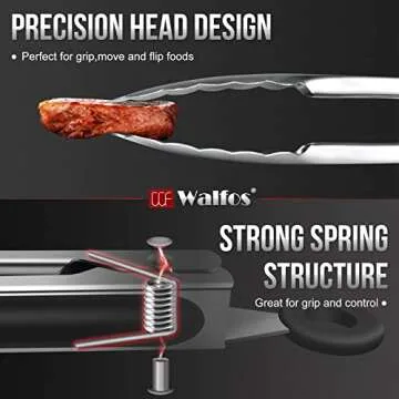Walfos 17 Inch Grill Tongs – Ultimate BBQ Tool for Cooking