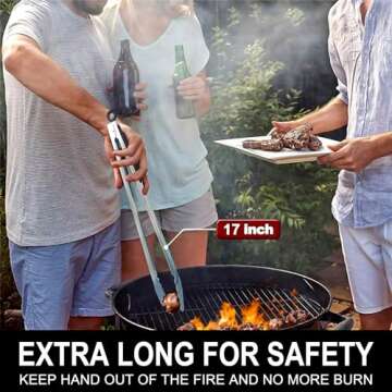 Walfos 17 Inch Grill Tongs – Ultimate BBQ Tool for Cooking