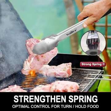 Walfos 17 Inch Grill Tongs – Ultimate BBQ Tool for Cooking