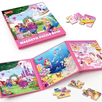 Magnetic Unicorn Mermaid Princess Puzzles for Kids