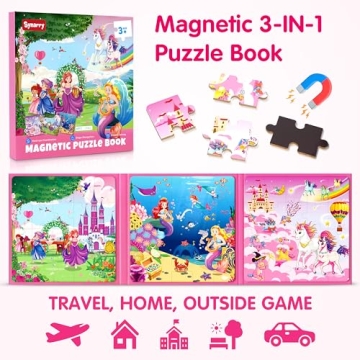 Magnetic Unicorn Mermaid Princess Puzzles for Kids