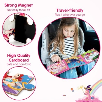 Magnetic Unicorn Mermaid Princess Puzzles for Kids