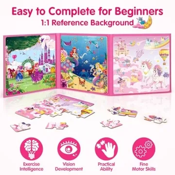 Magnetic Unicorn Mermaid Princess Puzzles for Kids