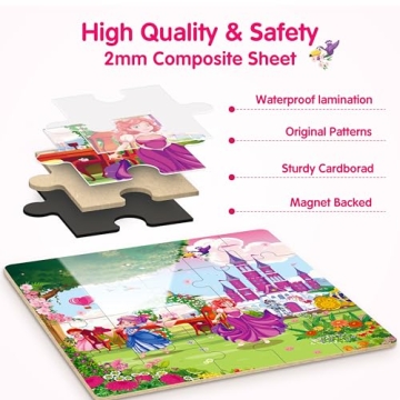 Magnetic Unicorn Mermaid Princess Puzzles for Kids