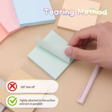 EOOUT 8 Pads Pastel Sticky Notes, 3x3 Inches, Super Adhesive Self-Stick Note Pads, Morandi Colors Pastel Sticky Notes for Study, Works,100 Sheets/Pad
