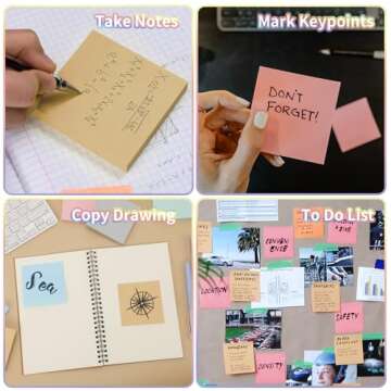 EOOUT 8 Pads Pastel Sticky Notes, 3x3 Inches, Super Adhesive Self-Stick Note Pads, Morandi Colors Pastel Sticky Notes for Study, Works,100 Sheets/Pad