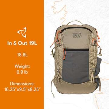 MYSTERY RANCH in and Out Backpack - Lightweight Foldable Pack, Hummus 19L