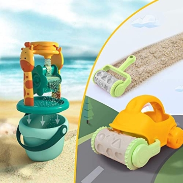 GobiDex Beach Sand Toys-27Pcs Sand Toys Set with Sand Molds,Sand Water Wheel,Beach Bucket,Watering Can,Beach Shovel Tool Kit,Sandbox Toys,Outdoor Indoor Beach Toys for Boys,Girls,Toddlers,Kids