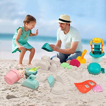 GobiDex Beach Sand Toys-27Pcs Sand Toys Set with Sand Molds,Sand Water Wheel,Beach Bucket,Watering Can,Beach Shovel Tool Kit,Sandbox Toys,Outdoor Indoor Beach Toys for Boys,Girls,Toddlers,Kids
