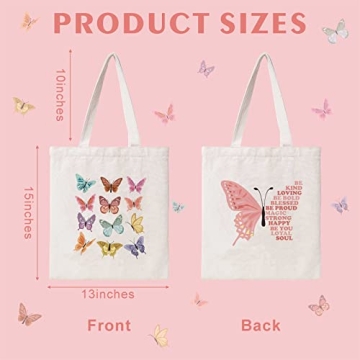 THEYGE Butterfly Tote Bag for Women - Cute Reusable Gift