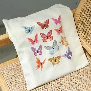 THEYGE Butterfly Tote Bag for Women - Cute Reusable Gift