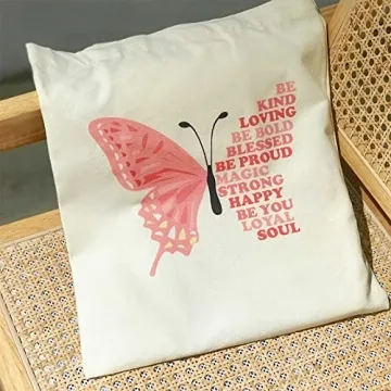 THEYGE Butterfly Tote Bag for Women - Cute Reusable Gift