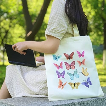 THEYGE Butterfly Tote Bag for Women - Cute Reusable Gift