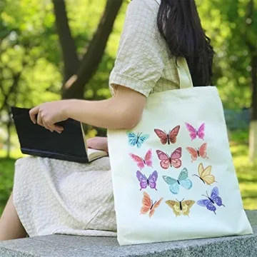 THEYGE Butterfly Tote Bag for Women - Cute Reusable Gift