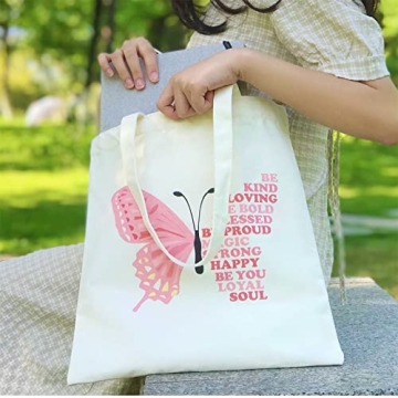 THEYGE Butterfly Tote Bag for Women - Cute Reusable Gift