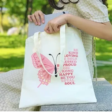 THEYGE Butterfly Tote Bag for Women - Cute Reusable Gift