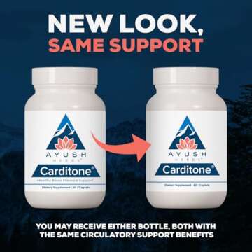 Ayush Herbs Carditone - Natural Heart Health Supplement for Women & Men, BP Formula, Holistic Heart ...