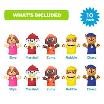 Nickelodeon PAW Patrol Dream Team 10 Piece Finger Puppet Set - Party Favors, Educational, Bath Toys,...