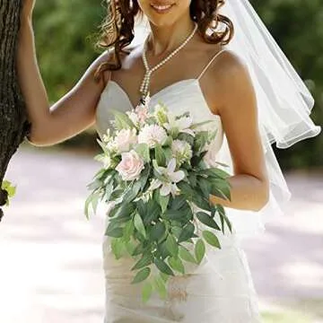 SHUOTAO 5pcs Italian Ruscus Greenery Stems, 29.5" Tall Spring Artificial DIY Faux Floral Shrub Bushes Silk Green Leaf for Wedding Arch Bouquet Table Centerpieces and Home Decor