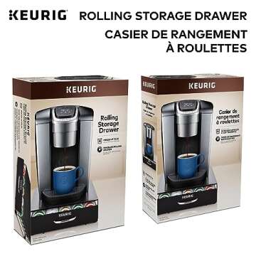 Keurig Under Brewer Storage Drawer, Coffee Pod Storage, Holds Upto 35 Keurig K-Cup Pods, Black