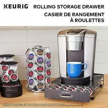 Keurig Under Brewer Storage Drawer, Coffee Pod Storage, Holds Upto 35 Keurig K-Cup Pods, Black