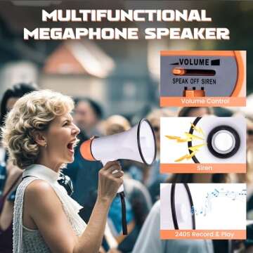 MyMealivos Portable 20W Megaphone with Siren
