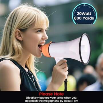 MyMealivos Portable 20W Megaphone with Siren