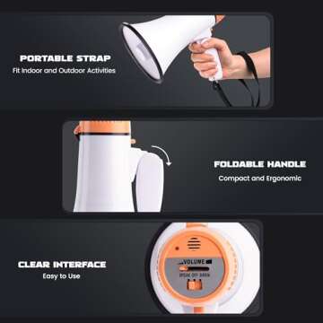 MyMealivos Portable 20W Megaphone with Siren