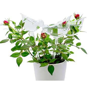 Adabocute Plant Watering Globes - Bird Shaped Watering Bulbs For Outdoor Plants - Clear Plant Watering Bulbs - 3 Pack Self Watering Planter Insert