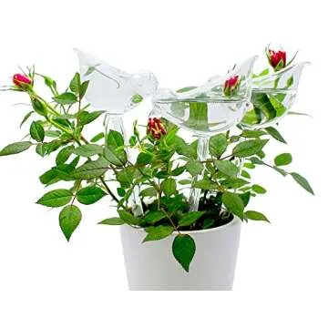 Adabocute Plant Watering Globes - Bird Shaped Watering Bulbs For Outdoor Plants - Clear Plant Watering Bulbs - 3 Pack Self Watering Planter Insert