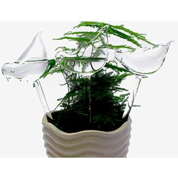 Adabocute Plant Watering Globes - Bird Shaped Watering Bulbs For Outdoor Plants - Clear Plant Watering Bulbs - 3 Pack Self Watering Planter Insert