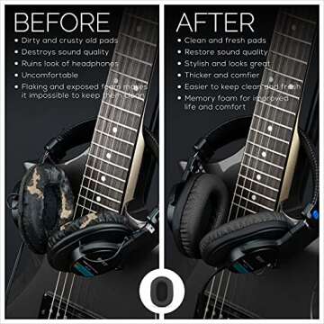 Brainwavz Perforated Replacement Earpads for Sony MDR 7506, V6 & CD900ST with Memory Foam Ear Pad & ...