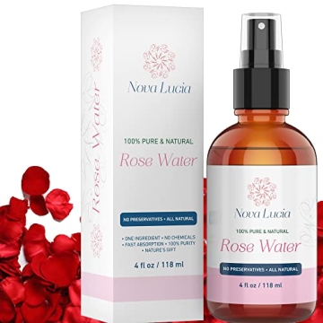 Large 4 oz 100% Pure, Organic Moroccan Rose Water Spray Face Toner, Skin Body Hair Eye Makeup Remove...