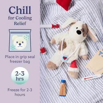 warmies Microwavable & Weighted Stuffed Animals, Puppy - Heated Stuffed Animal Plushie for Warmth & Comfort - Cute Soft Plush Toys for Adults & Children (Boys, Girls, Babies & Toddlers)