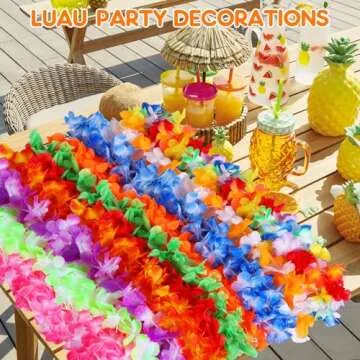 70Pcs Hawaiian Leis for Tropical Party Decorations