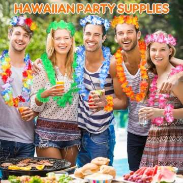 70Pcs Hawaiian Leis for Tropical Party Decorations