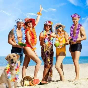 70Pcs Hawaiian Leis for Tropical Party Decorations