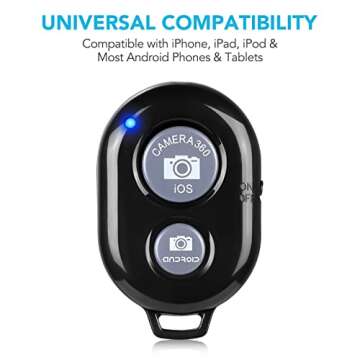 2 Pack Wireless Camera Remote Control - Wireless Remote for iPhone & Android Phones iPad iPod Tablet...