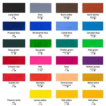 MEEDEN Gouache Paint Set, Non-Toxic 24 x 12ml/0.4oz Water-Based Gouache Tubes Paints for Canvas & Pa...