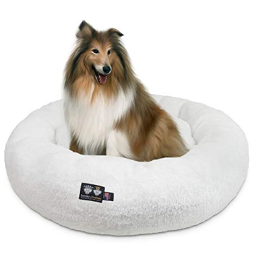 Bessie + Barnie Plush Dog Bed, Extra-Plush Fabric, Reversible Circle, Machine Washable, Multiple Siz...
