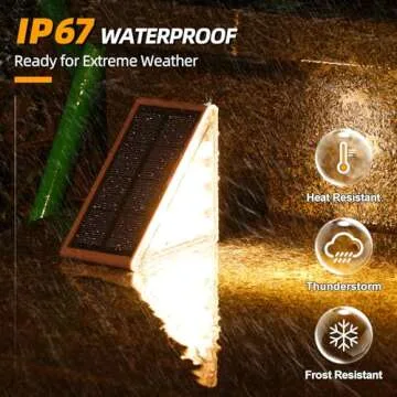 NIORSUN Solar Step Lights,6 Pack Warm White Solar Stair Lights Outdoor Waterproof Auto On Off,Outdoor Stair Lights for Steps,Stair,Patio,Yard,Porch,Front Door,Sidewalk,Deck Decor（Brown）