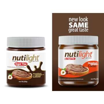Nutilight, Hazelnut Spread with Cocoa, Sugar Free, Keto and Diabetic Friendly, Low Net Carb, Non-GMO...