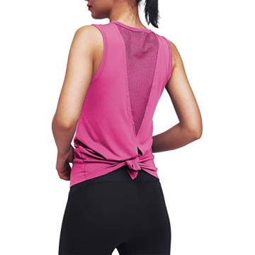 Mippo Women's Workout Yoga Tops - Breathable Tie Back Tanks